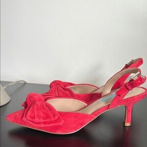 Elegant Red Suede Women's Heels
